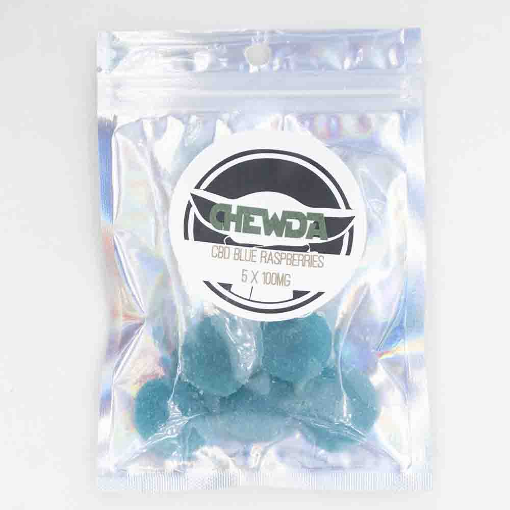 chewda-blue-rasp-5-100mg Chewda - CBD Blue Raspberry - 100mg (500MG) - Image 1