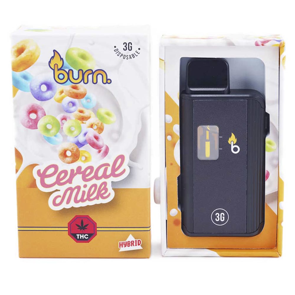 buy-weed-online-dispensary-disposable-vape-burn-3g-cereal-milk.jpg Burn – Cereal Milk - Hybrid - THC Disposable Pens (3 Grams) - Image 1