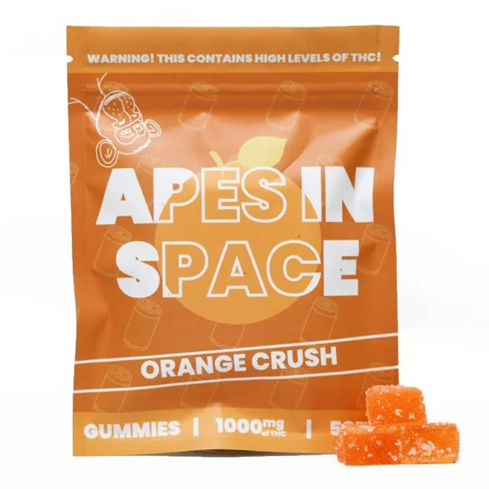 buy-weed-online-dispensary-edibles-apes-in-space-orange-crush.jpg Apes In Space - Orange Crush Gummies - 1000 MG THC - Image 1