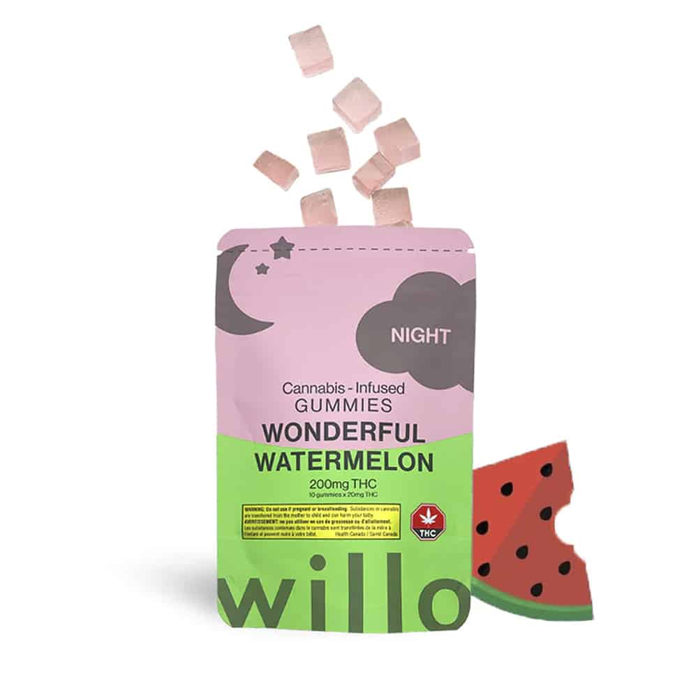 buy-weed-online-dispensary-edibles-gummies-willo-wonderful-watermelon-200mg-thc.jpg Willo - Wonderful Watermelon Gummies - 200MG THC (Night) - Image 1